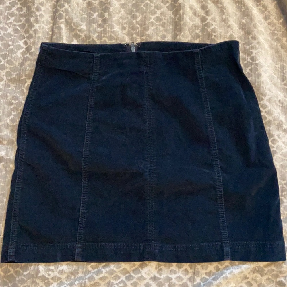 Free People Corduroy Black Mini Skirt